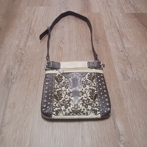 Chic Lace-Accent Crossbody Bag